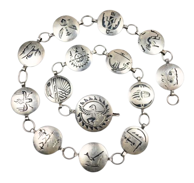 Vintage Link Concho Belt - Willie Yazzie, Sr. (Navajo)