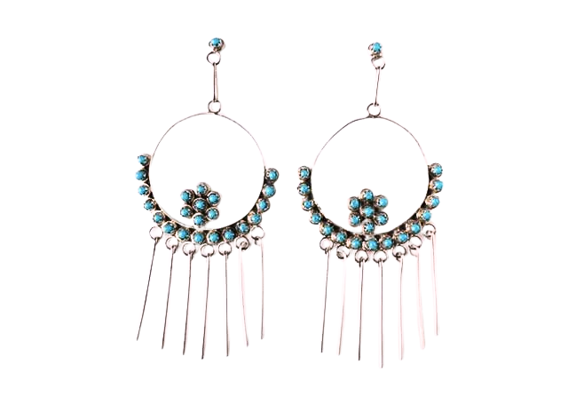 Delicate Snake Eye Dangle Hoops - Henrietta Quetawki (Zuni)