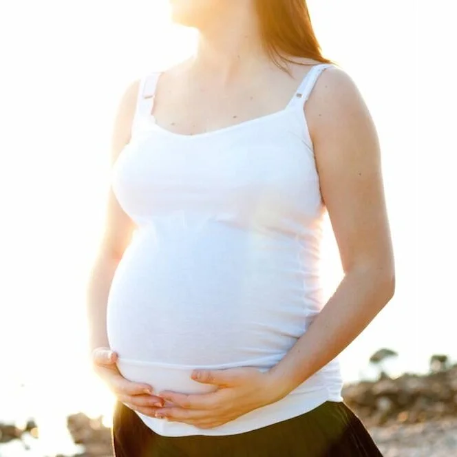 Pregnant Woman white tank top