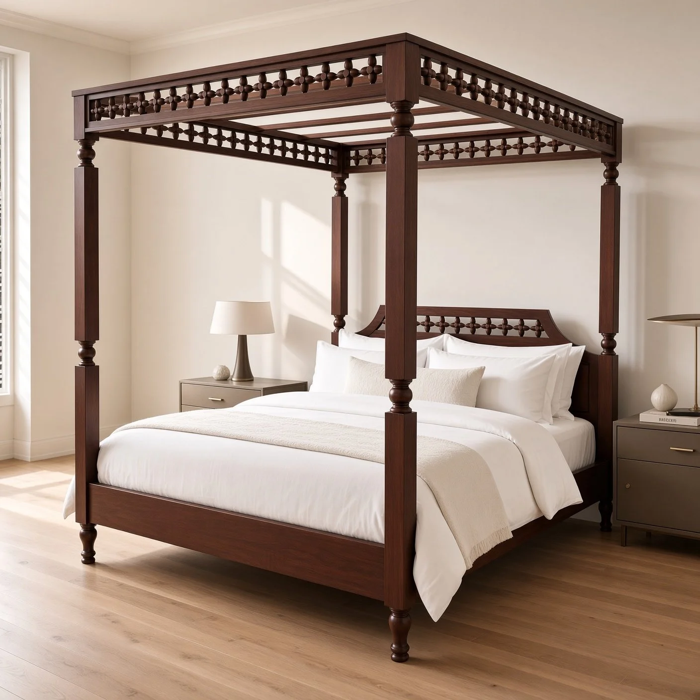 Mastil – Solid Mahogany Four-Post Bed