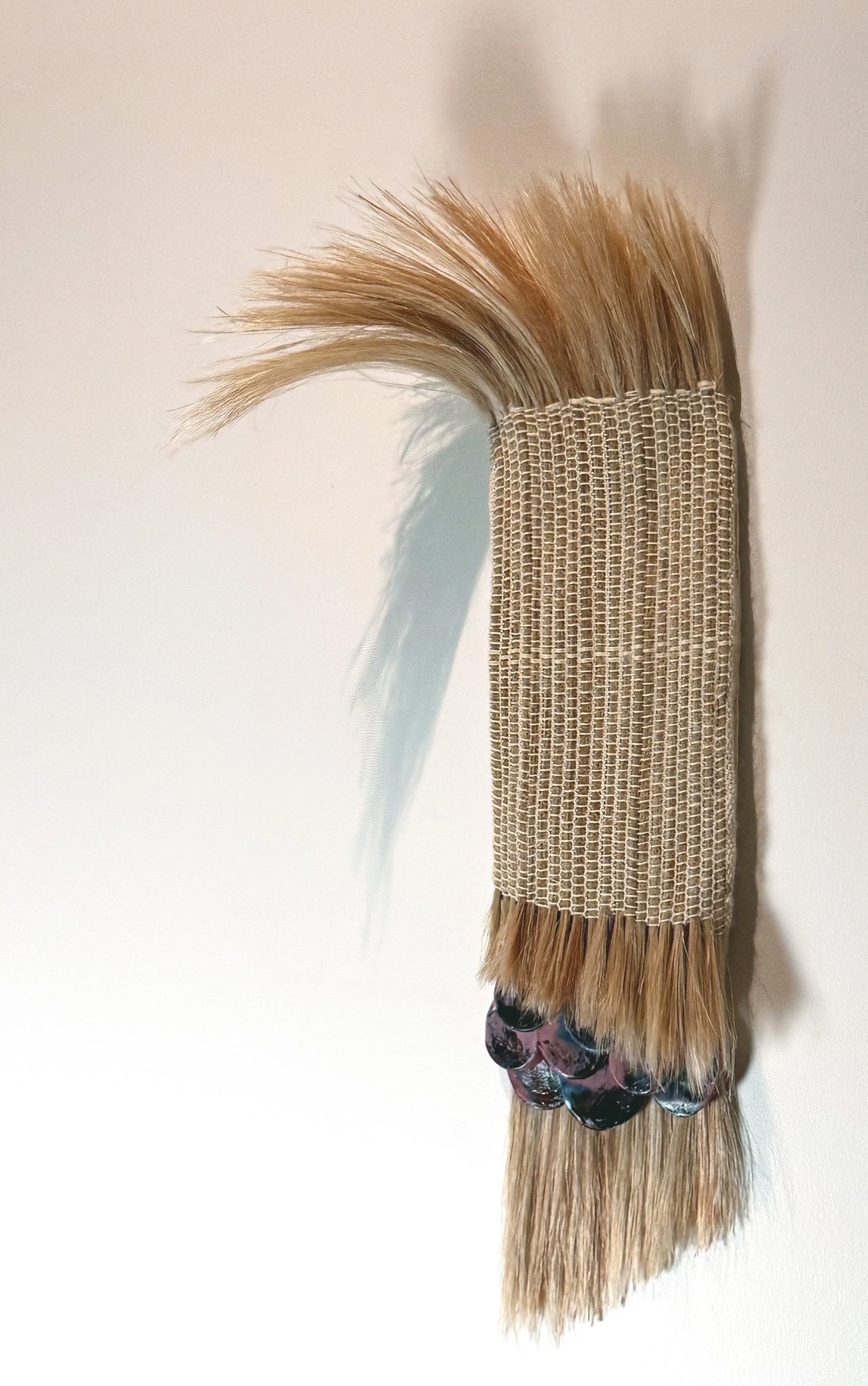 Weaving Wallhanging Clay Ceramics Hand dyed Wool