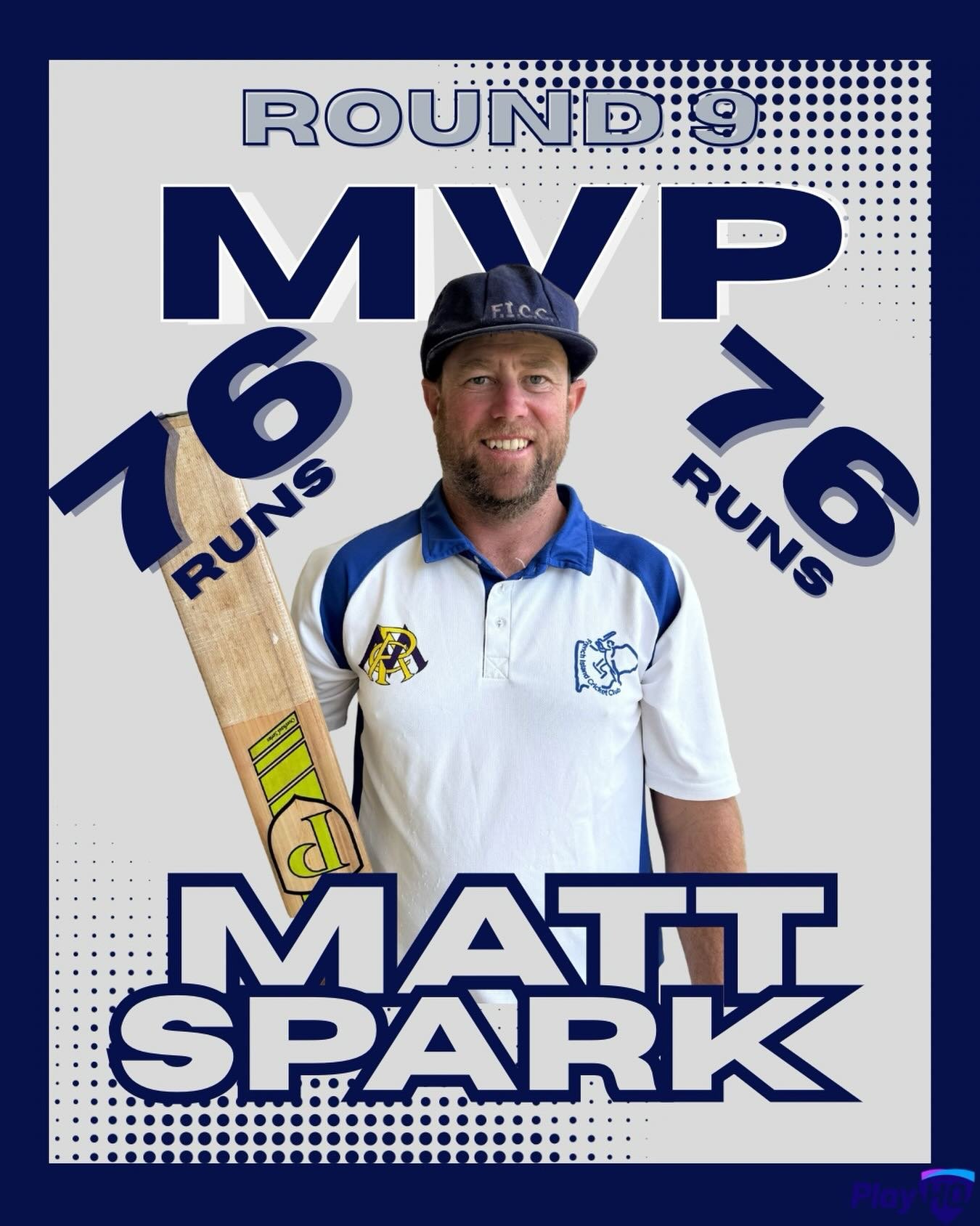 ROUND 9 MVP- Matt Spark 

Matt Spark takes out MVP with a true captain&rsquo;s knock, compiling 76 runs off 78 balls, including a standout 15 fours.
Calm, controlled and built around smart shot selection, Matt led from the front and anchored the inni