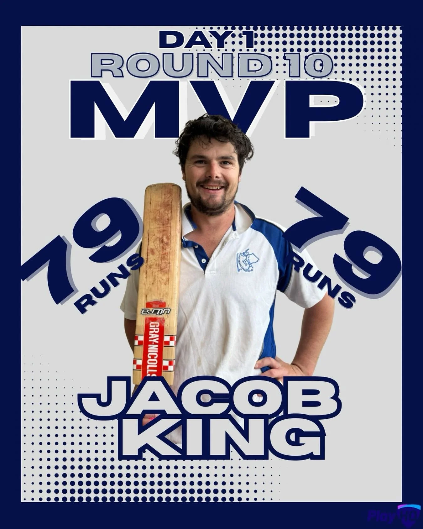 🏏 ROUND 10 MVP &ndash; JACOB KING 🔥

Jacob produced a superb innings in Round 10, compiling a classy 79 from 92 balls, with 12 boundaries and a six. Calm at the crease and in control throughout, his knock laid the foundation for our total and held 