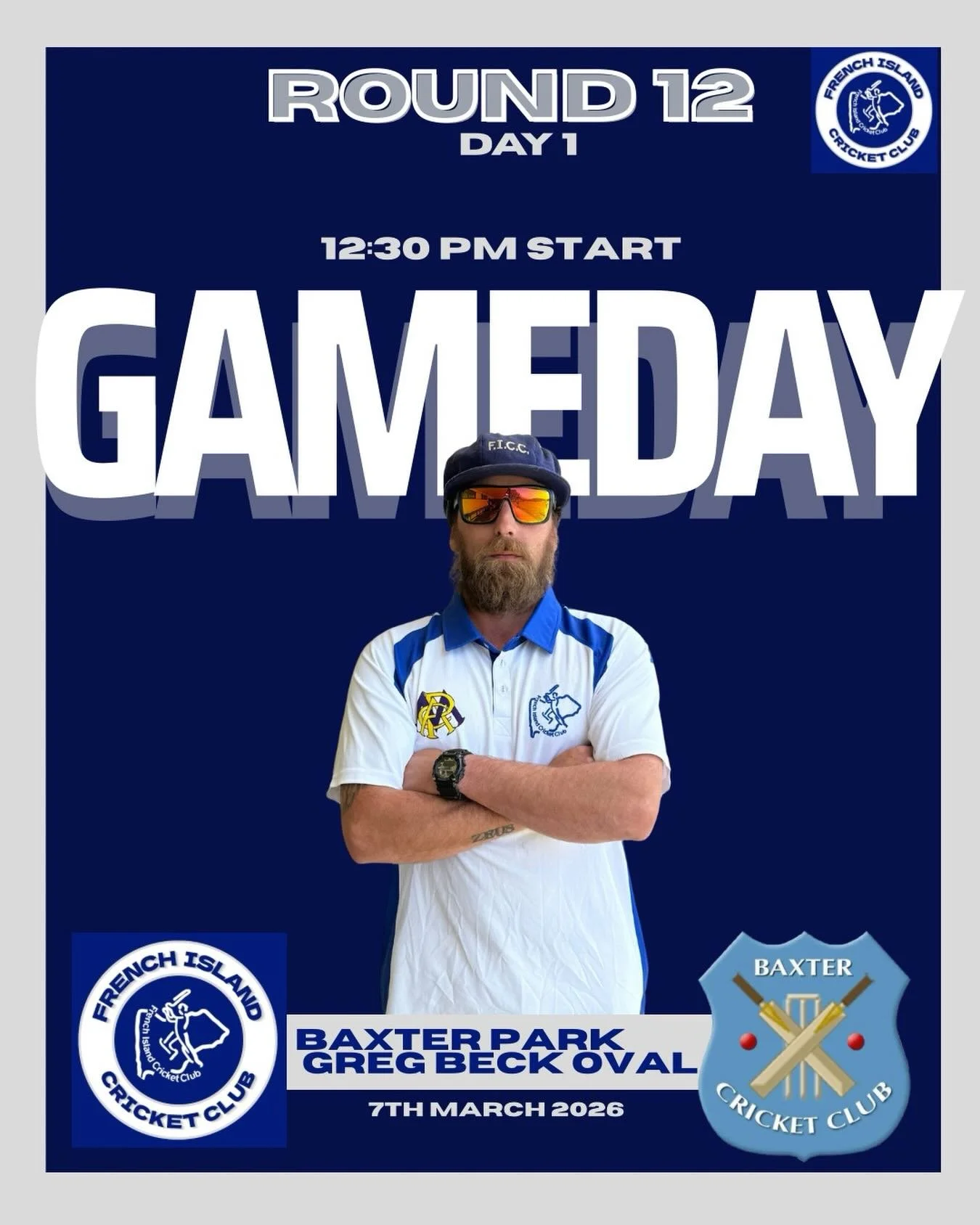 🏏 GAME DAY &ndash; ROUND 12

The final home and away game of the season is here as French Island Cricket Club take on Baxter Cricket Club.

There&rsquo;s still plenty to play for, and the Islanders will be looking to put together a strong performanc