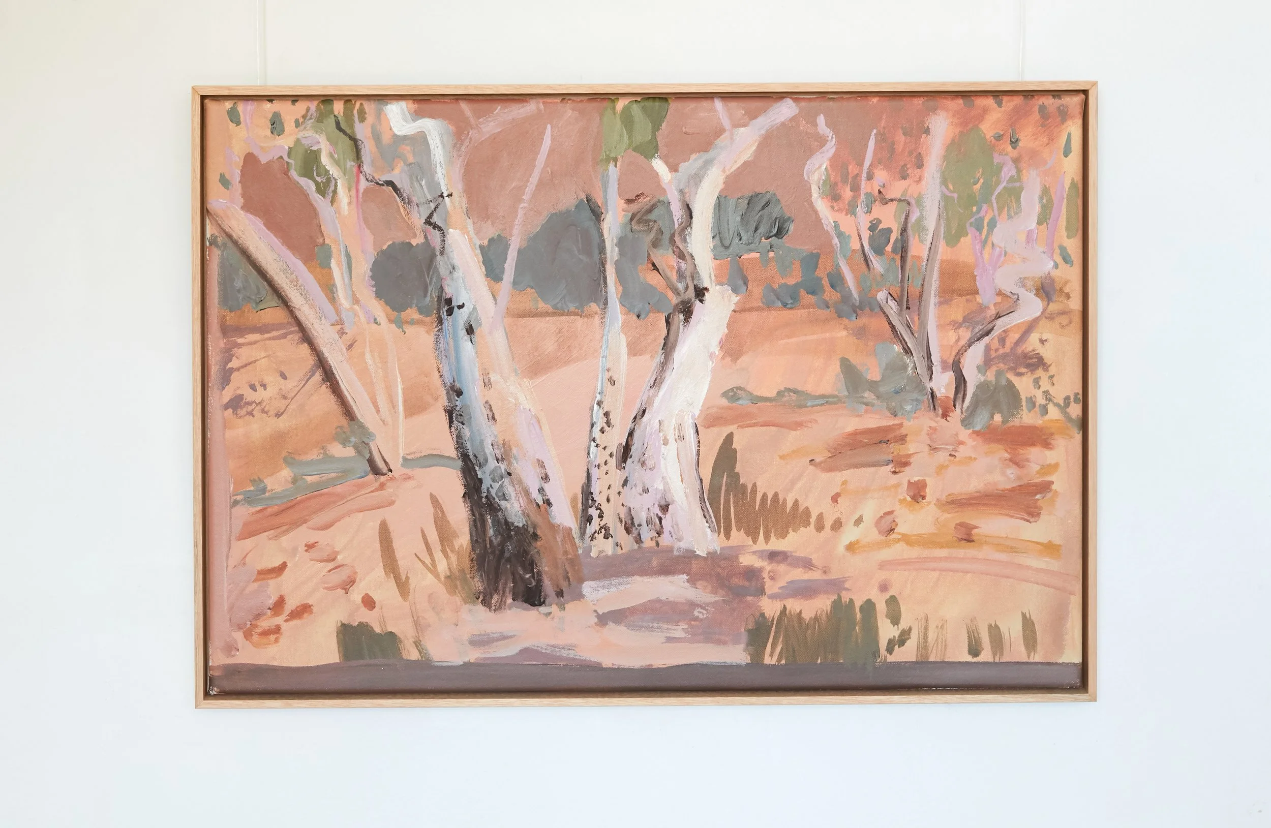 River red study,  acrylic on canvas, 54 x 77cm, 2020