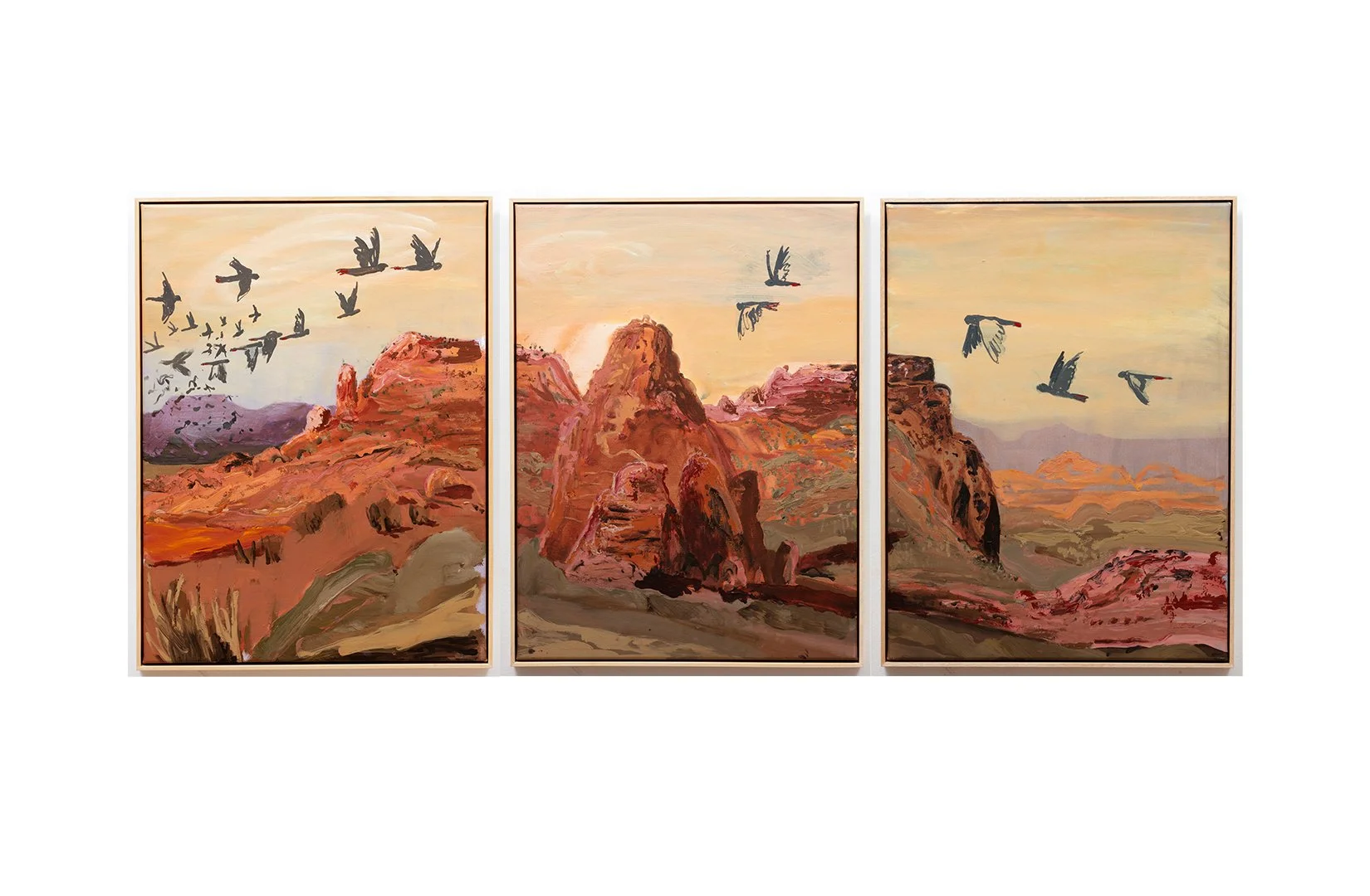 Amber Rendezvous, acrylic on canvas, 84 x 189cm, 2020