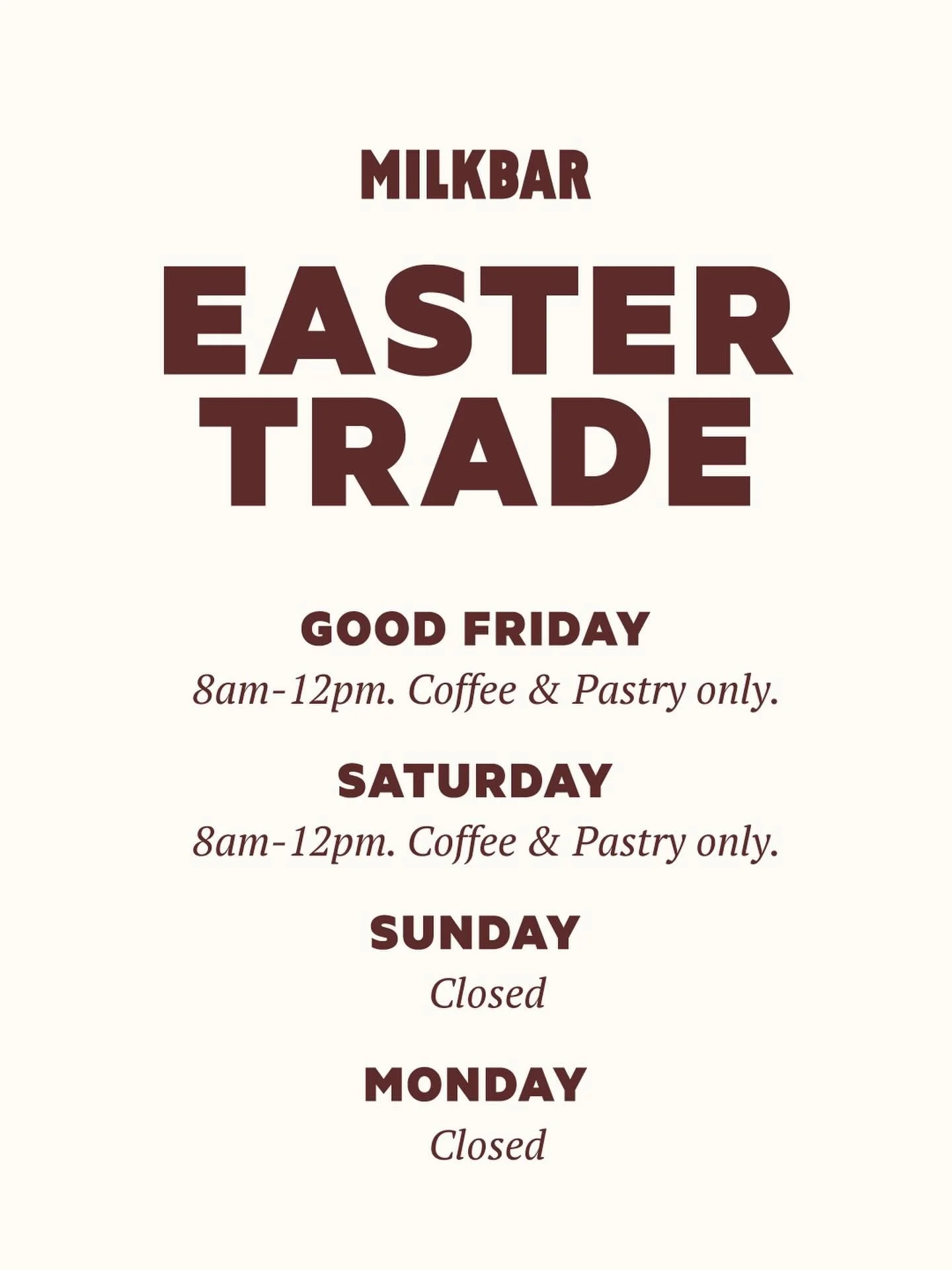 The Easter bunny is almost here. Drop by Friday and Saturday morning for your caffeine and pastry fix ☕️ 🥐