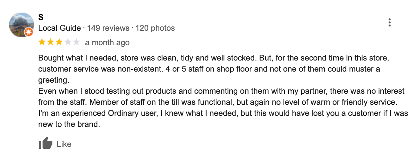 The Ordinary Google Review