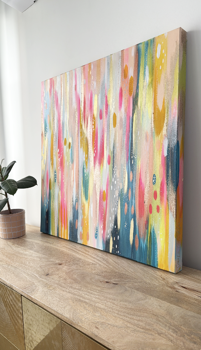 "Happy Go Lucky" Statement Piece Original Artwork on Canvas | shipping included