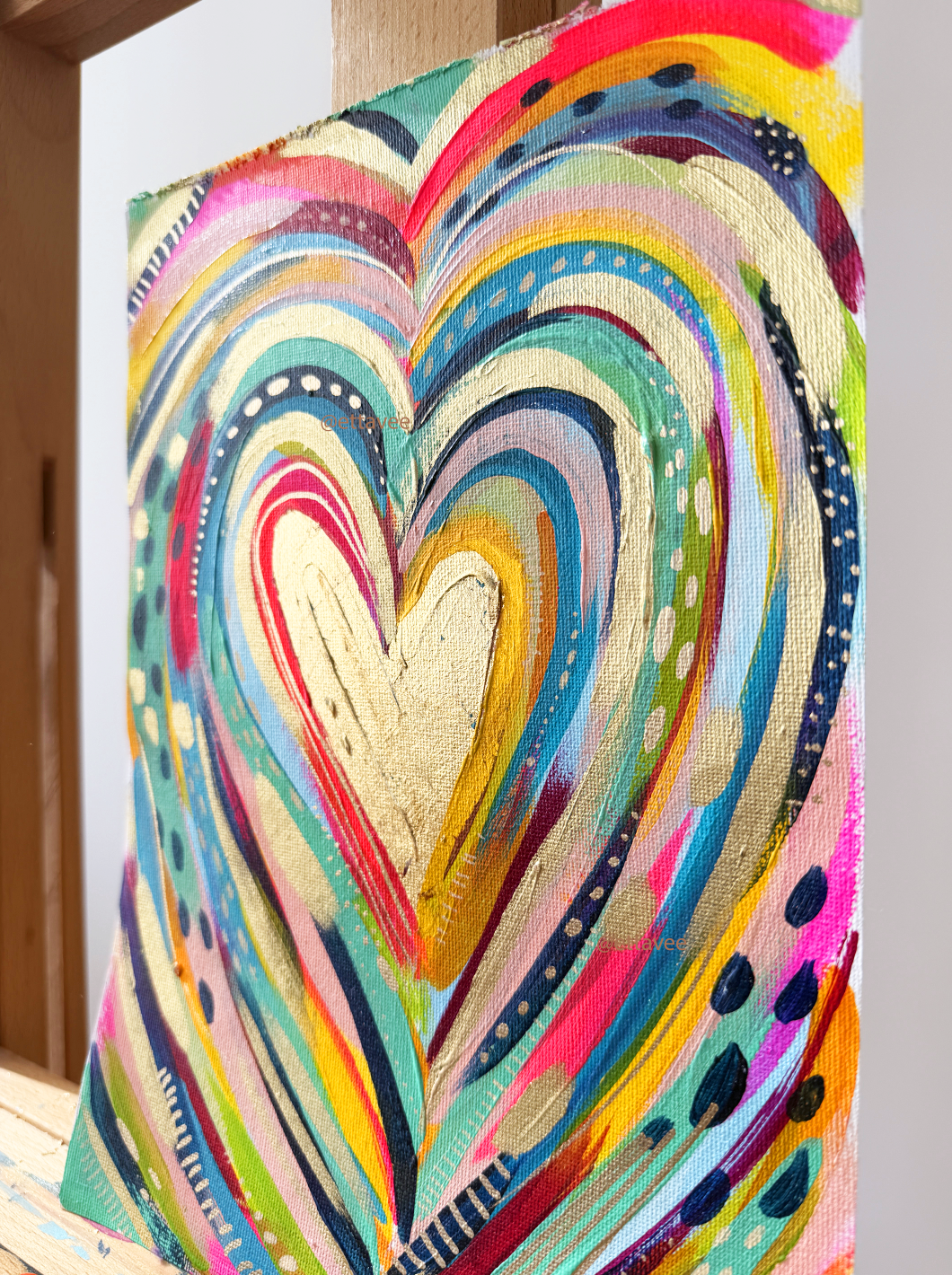 "Love Glow 2" / 8.25”x12” on canvas sheet - International shipping and tracking included.
