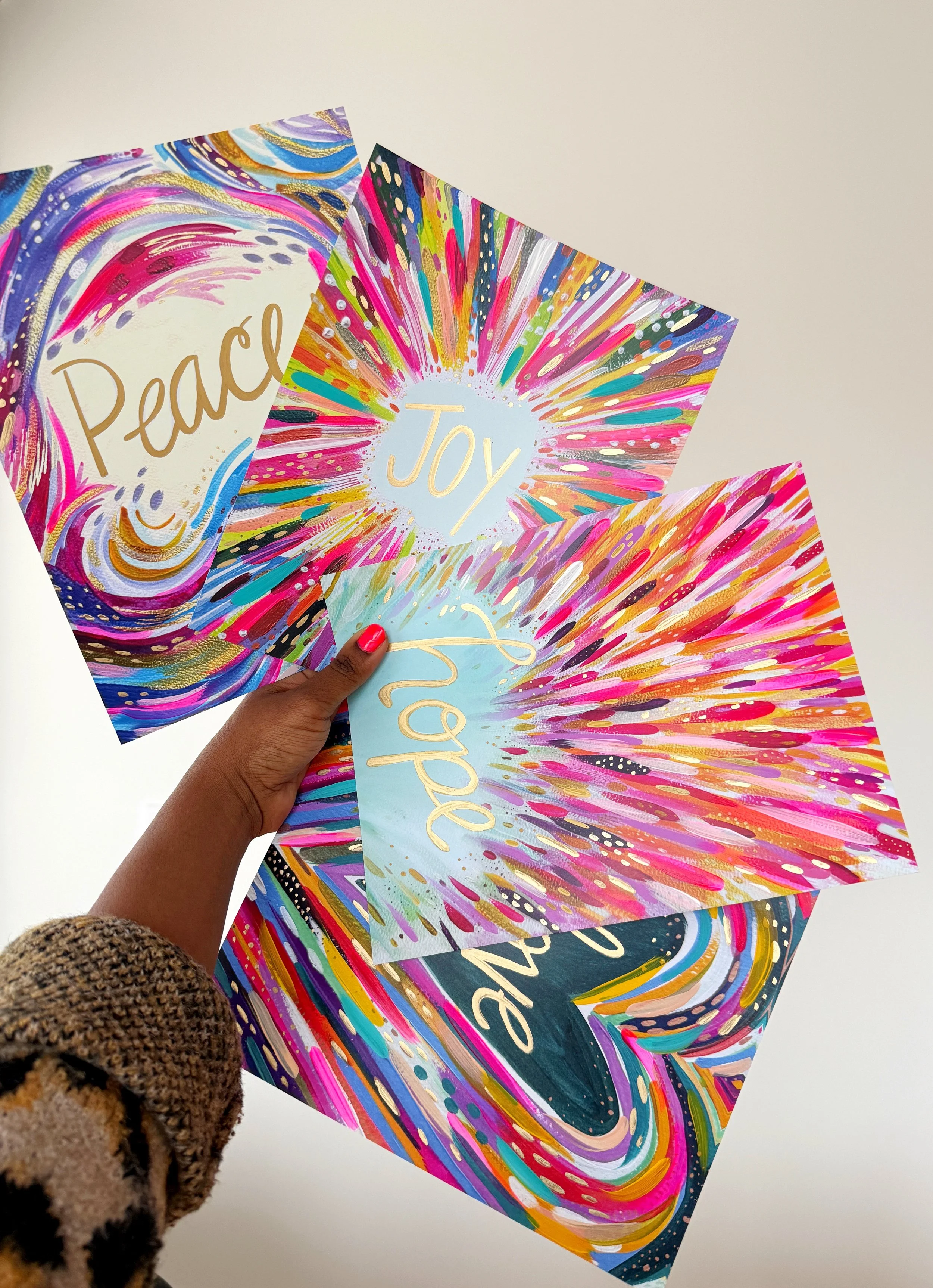 Set of 4: Embellished Prints