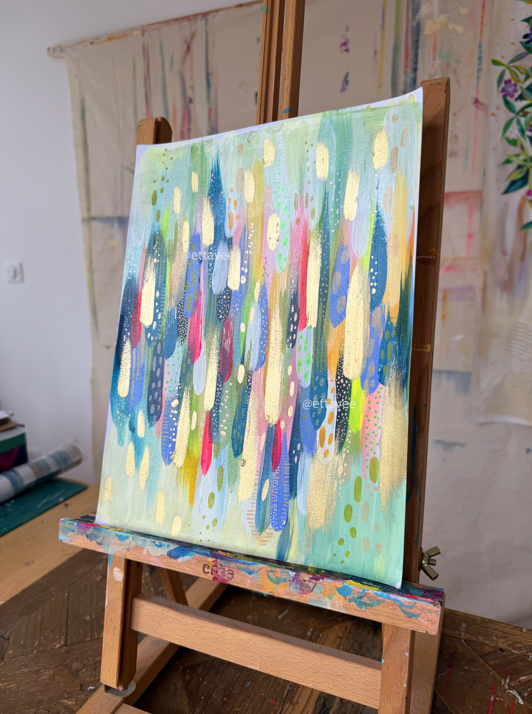 "Spring Sister" / 8.25”x12” on mixed media paper - International shipping and tracking included.