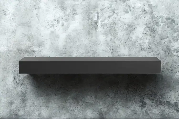 Design Specialties Dark Pewter Powder Coated Steel Mantel Shelf Installed