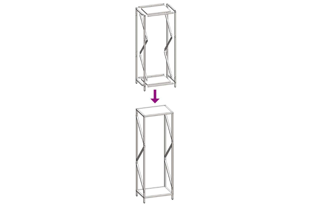 Firewood Rack 34 x 25 x 100 cm in White Made of Cold-Rolled Steel Easy Assembly