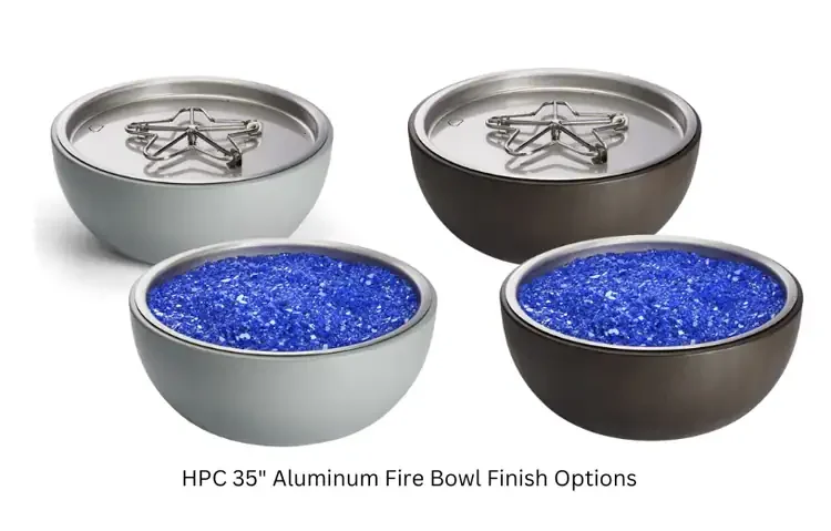 HPC 35" Aluminum Fire Bowl Walnut Finish