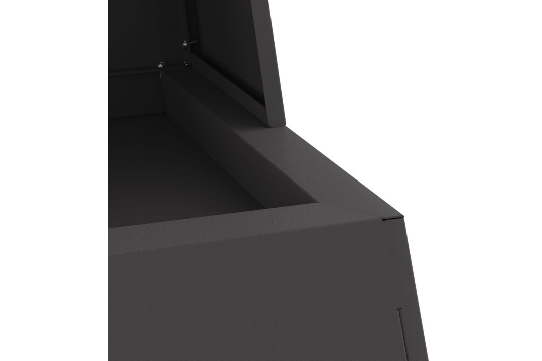 Minimalist Fire Pit with Log Storage 60 x 35 x 100 cm in Black Cold-Rolled Steel