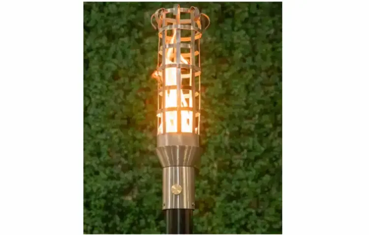 Woven Stainless Steel Gas Tiki Torch Head Lit