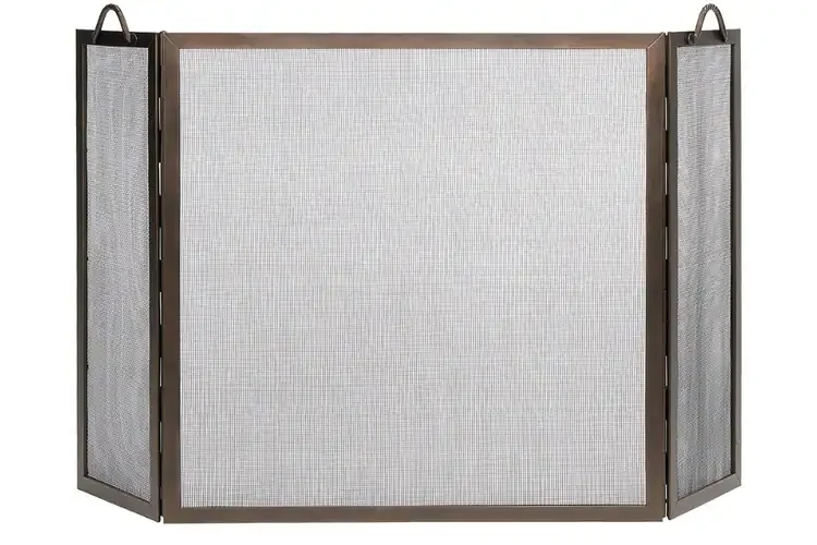 Twisted Rope Folding Fireplace Screen in Roman Bronze Made of Wrought Iron