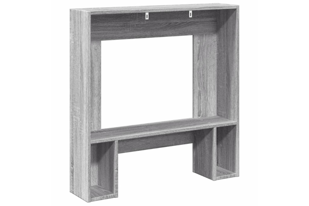Modern Fireplace Surround 81 x 18 x 82 cm in Gray Sonoma Made of Engineered Wood