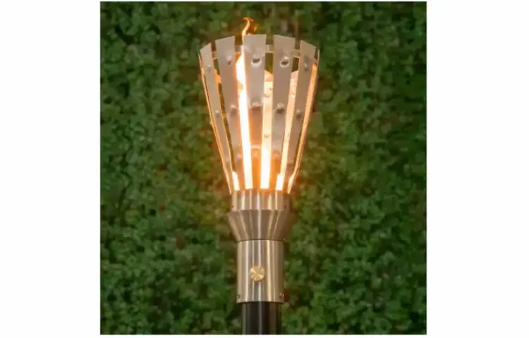 Trojan Stainless Steel Gas Tiki Torch Head Lit