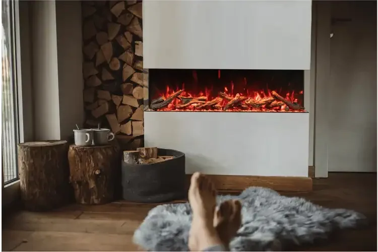 Tru-View Bespoke 50 – Orange Flame with Split Log Set