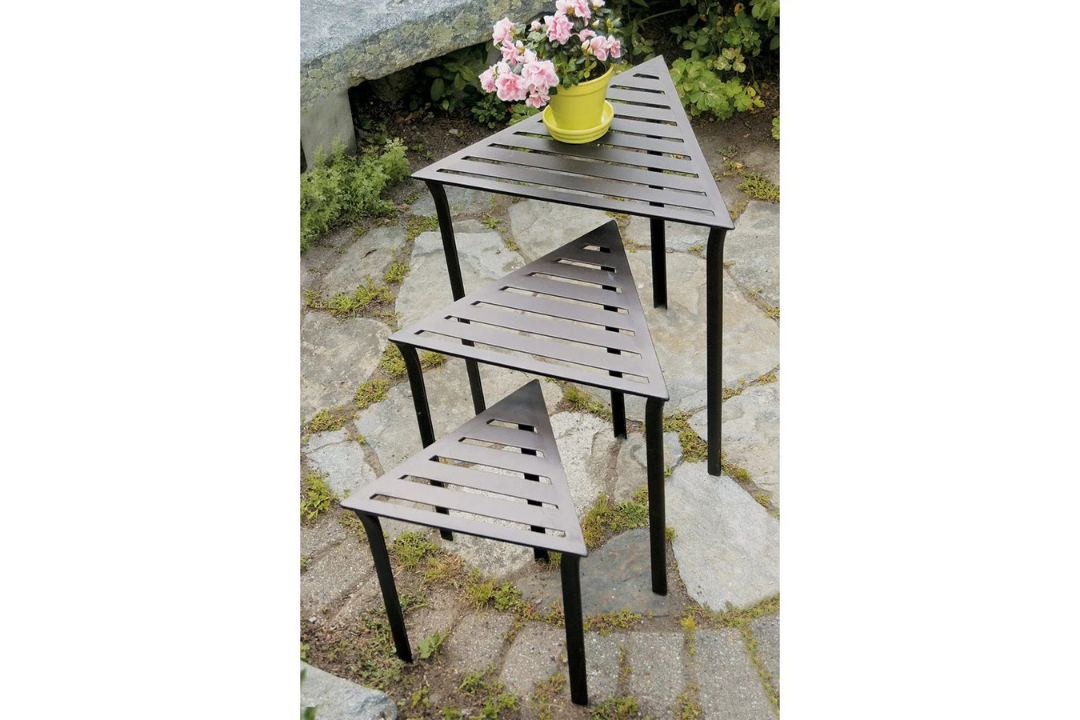 Triangular Nesting Tables Set Can Be Slide One Under Another