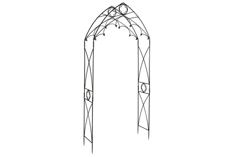 Quatrefoil Arbor Made From Wrought Iron With a Graphite Powder-coated Finish
