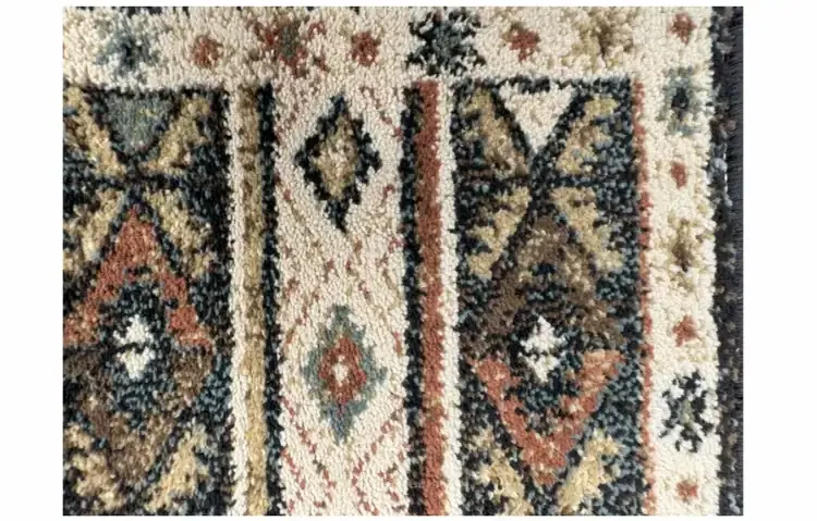 Vista Ancient Sign Green Rectangular Olefin Hearth Rug CloseUp