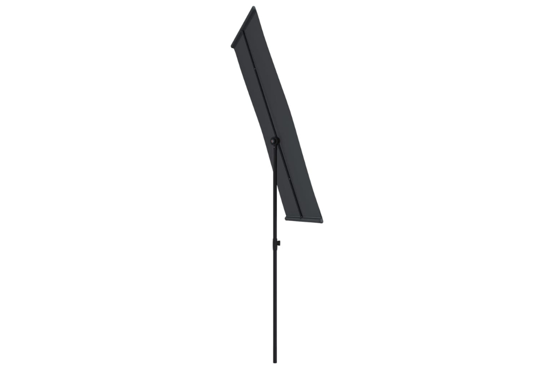 Garden Parasol 180x110 cm with Aluminum Pole in Black Easy to Assemble