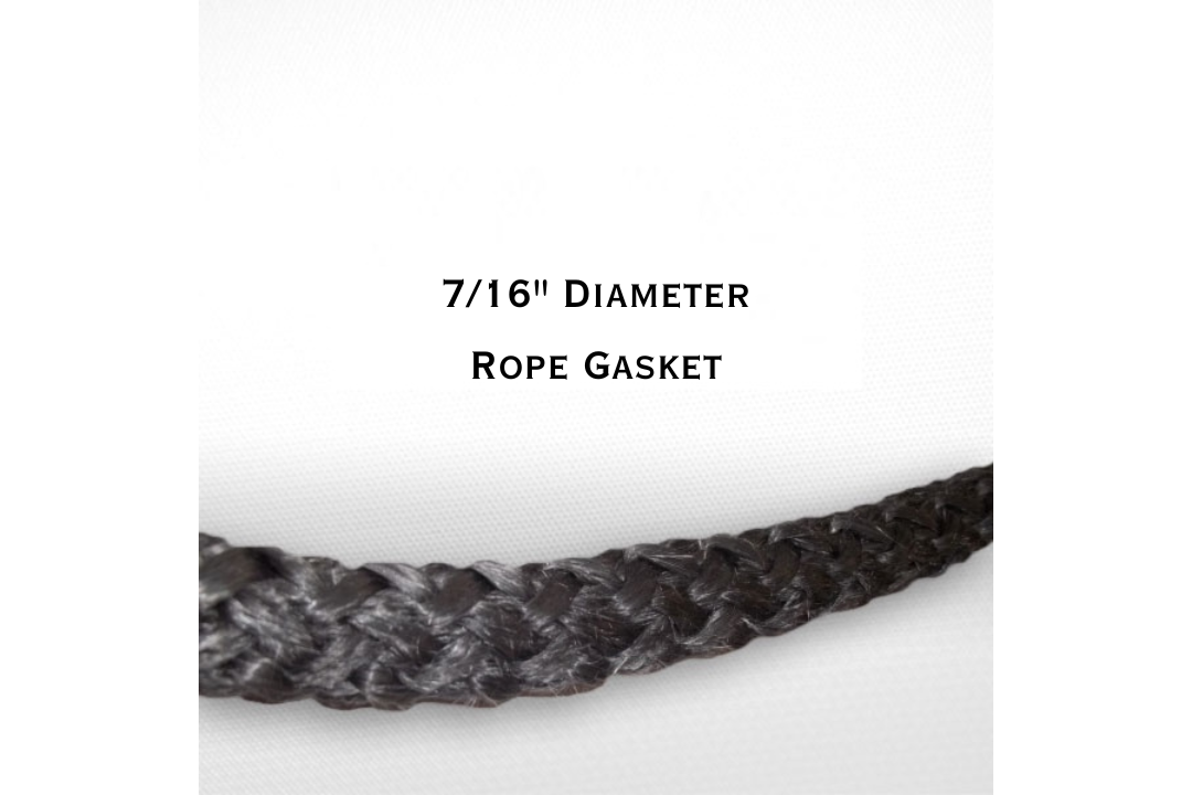 7/16" Diameter Fiberglass Rope Gasket In Black | 5 ft and 7 ft