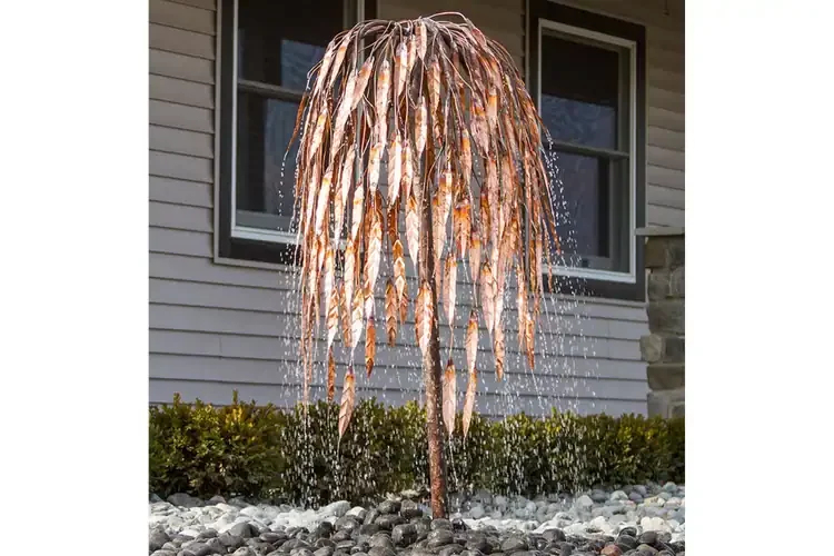 Tall Weeping Willow Copper Fountain – Complete Outdoor Water Feature Kit