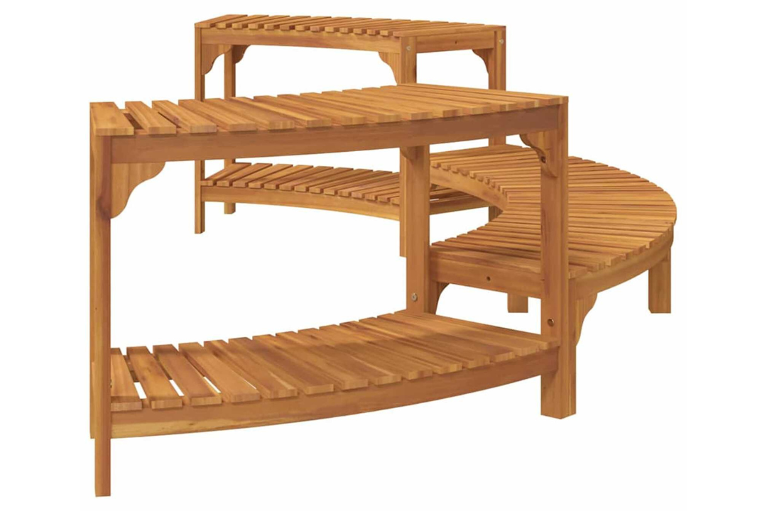 Low-Maintenance Hot Tub Surround Half-Round Solid Wood Acacia in 252 x 111.5 x 55.5 cm