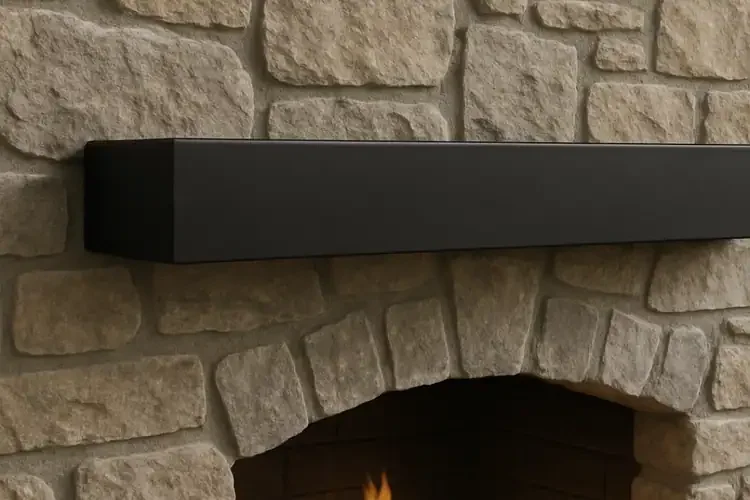 Black Powder Coated Steel Mantel by Design Specialties