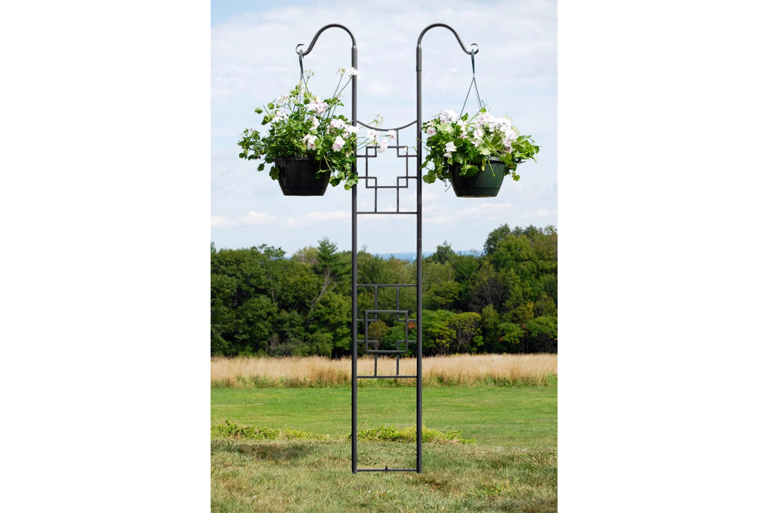 Double Pole Trellis Crafted from Wrought Iron