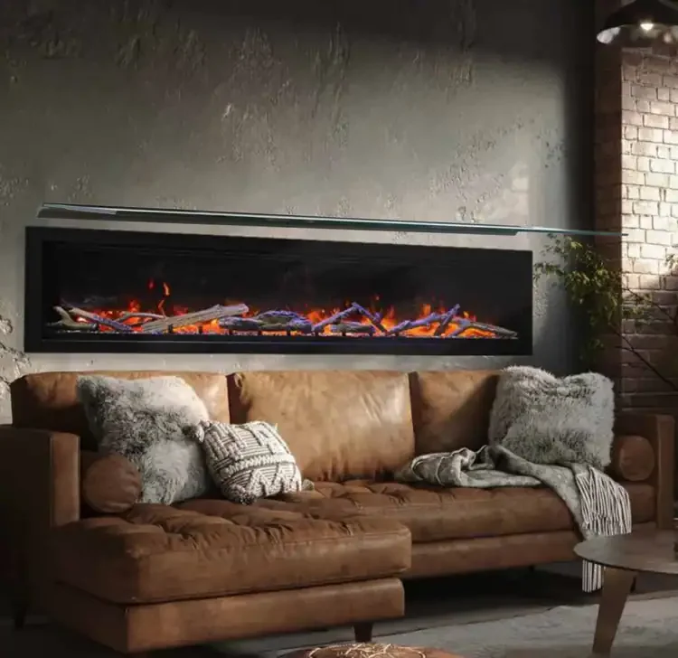 Glass Mantel Shelf Installed