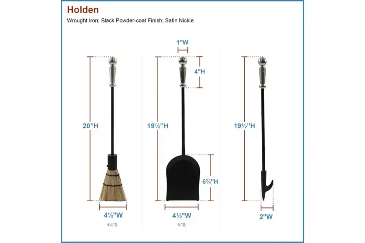 Holden 3-Piece Mini Tool Set in Black & Satin Nickel Detailed Information