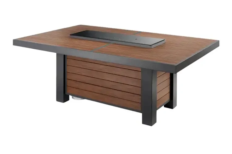 Kenwood and Brooks Umber Brown Linear Dining Height Gas Fire Pit Table Cover