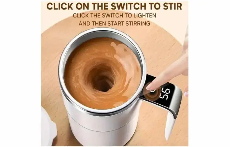White Self-Stirring Coffee Mug - How It Works