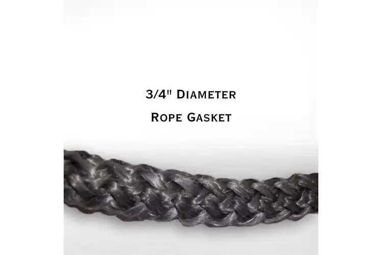 3/4" Diameter Fiberglass Rope Gasket In Black | 5 ft and 7 ft