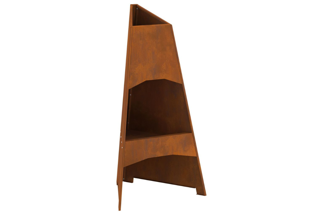 Fire Pit Pyramid 50 x 45 x 95 cm Steel in Rusty Brown