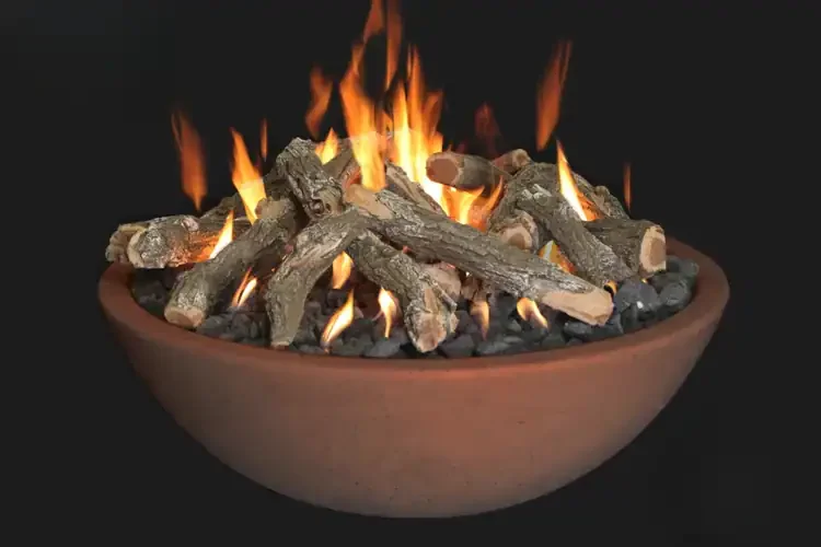 Grand Canyon 39" x 13" Rust Concrete Gas Fire Bowl with Burner