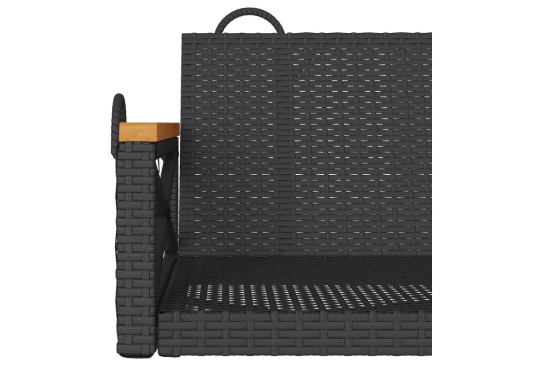 Swing Bench Poly Rattan in Black With Fixing Rings