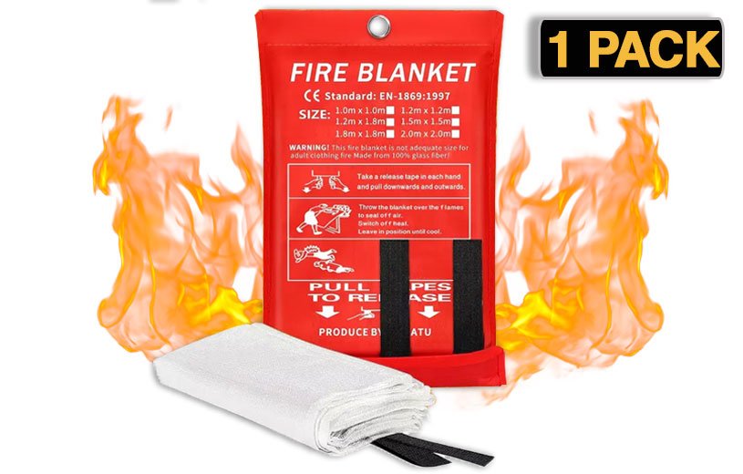 Emergency Fire Blanket - Heat Resistant Fiberglass Fire Protection Blanket