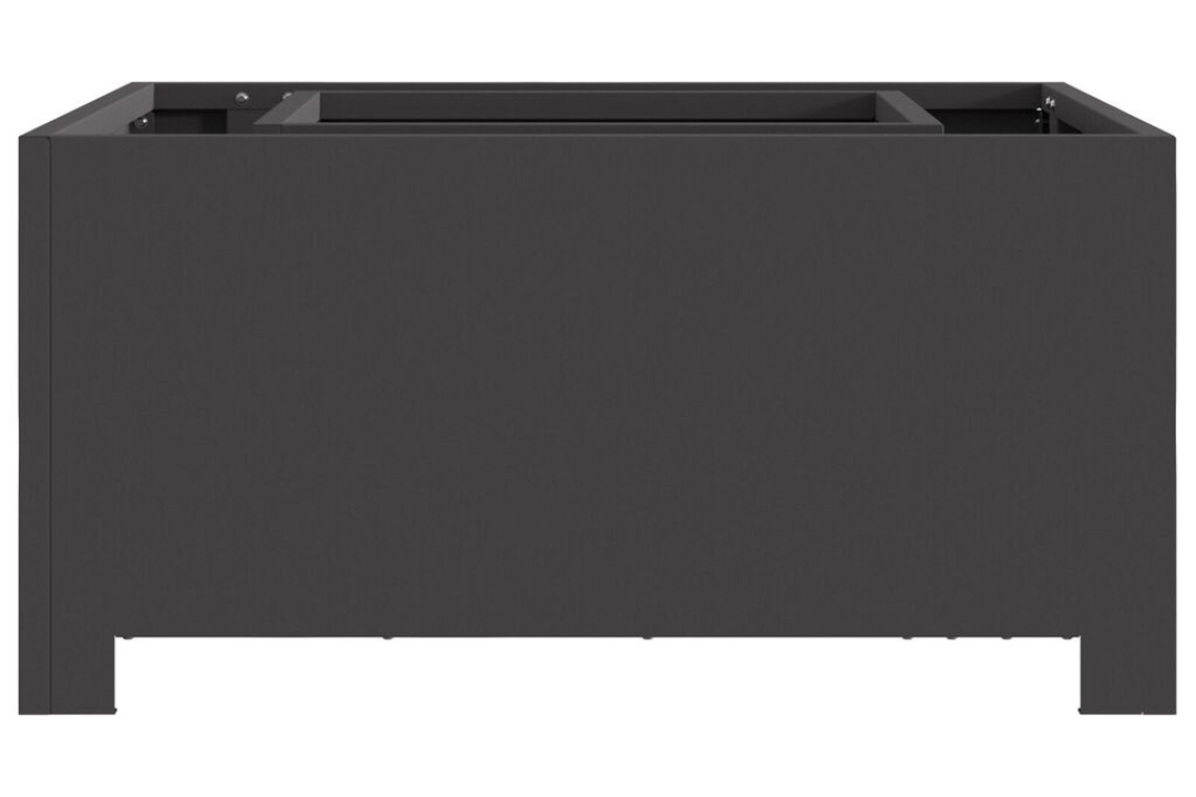 Durable Fire Pit Square 60 x 60 x 30 cm in Black Cold-Rolled Steel