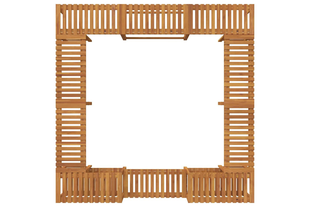 Functional Hot Tub Surround – Square Build from Solid Acacia Wood in 230 x 230 x 55.5 cm
