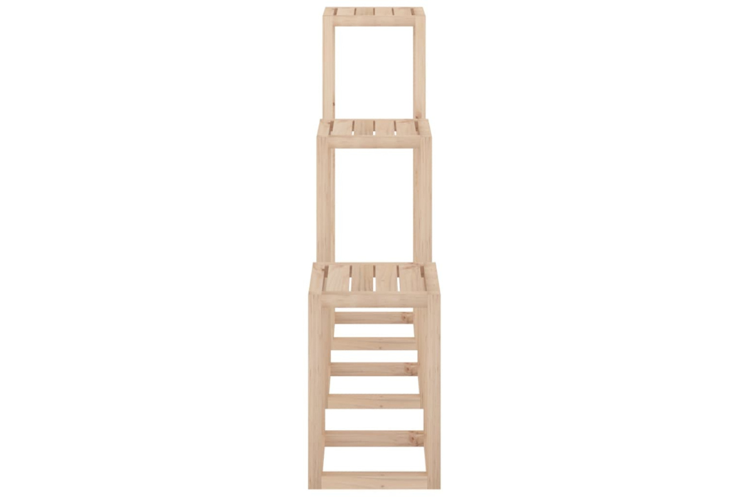 Elegant 3 Piece Plant Stand Set – Solid Pinewood, Rustic Indoor & Outdoor Display