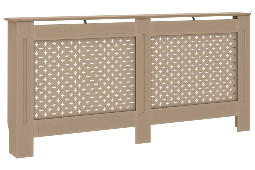 Radiator Cover MDF Modern Slatted Cabinet in Brown