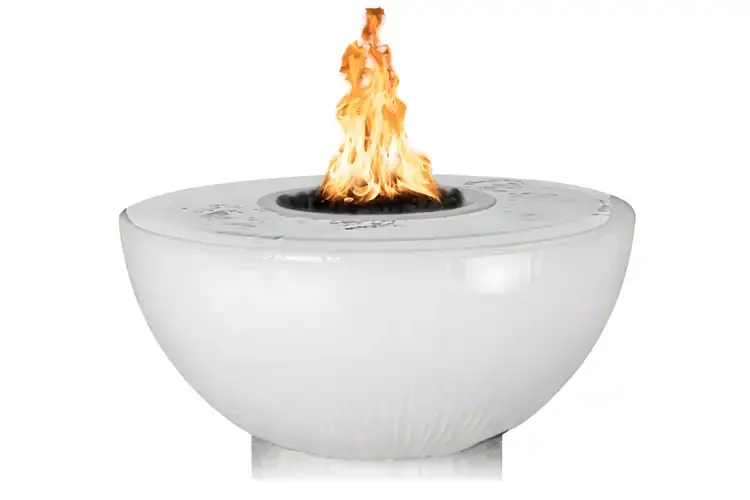 The Outdoor Plus 38" Sedona 360° Spill Fire & Water Bowl - Limestone