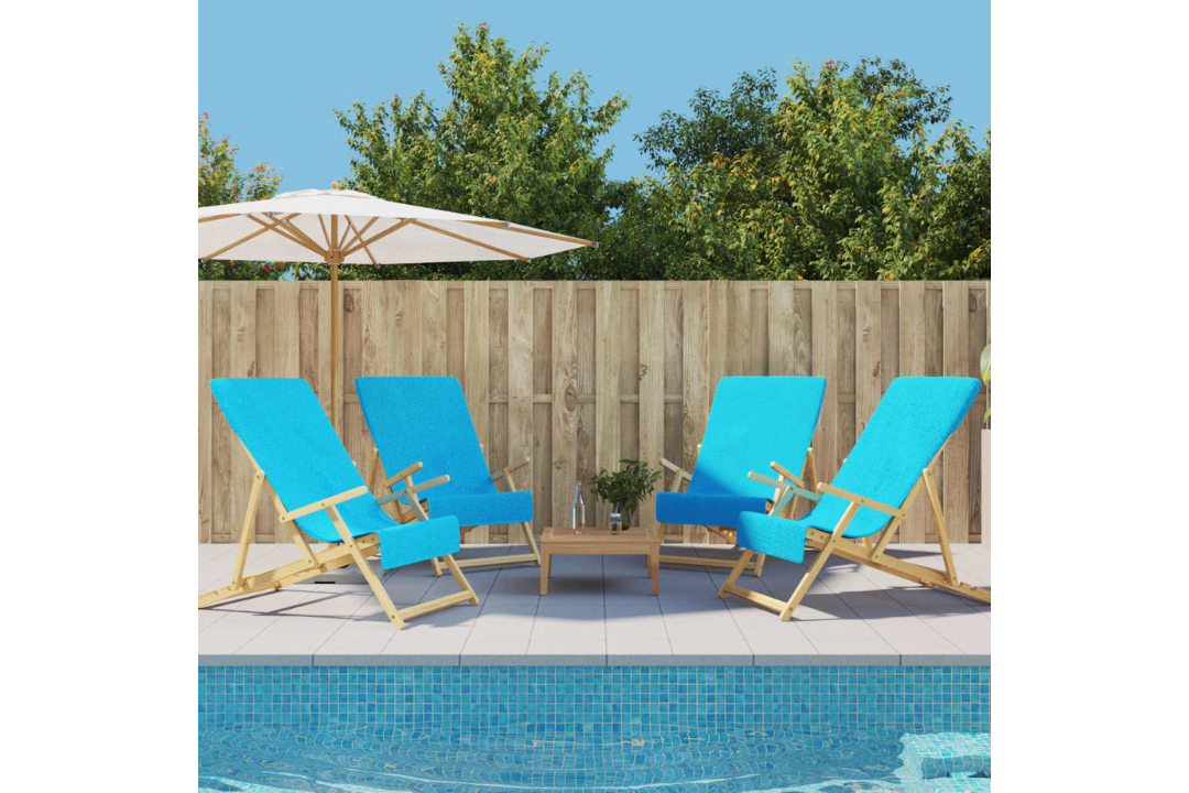 Beach Towels 4 pcs – 60 x 135 cm in Turquoise with 400 GSM Cotton Blend