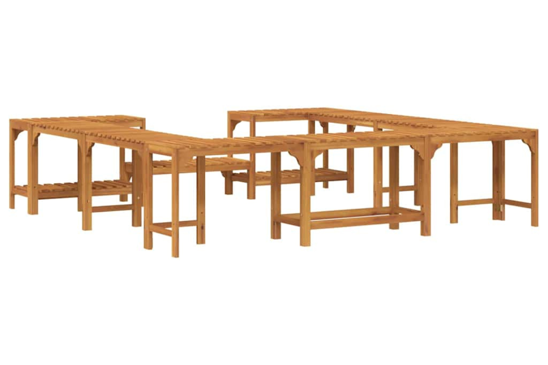 Durable Hot Tub Surround – Square Build from Solid Acacia Wood in 230 x 230 x 55.5 cm